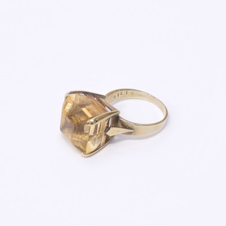 RING MED GUL STEN, FATTAD I 14K GULD.