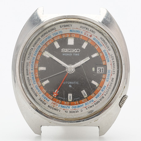 SEIKO WORLD TIME, armbandsur, automatisk, 60/70-tal.