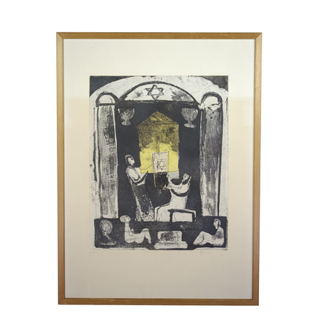 LENNART ROSENSOHN. Litografi, 16/90, "Synagoga", signerad. på auktion hos Höganäs Auktionsverk