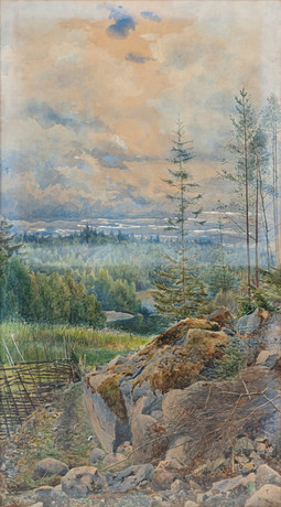 OTTO BOSTRÖM. Värmdö, akvarell, signerad och daterad, 1901. på auktion hos Auktionshuset Kolonn