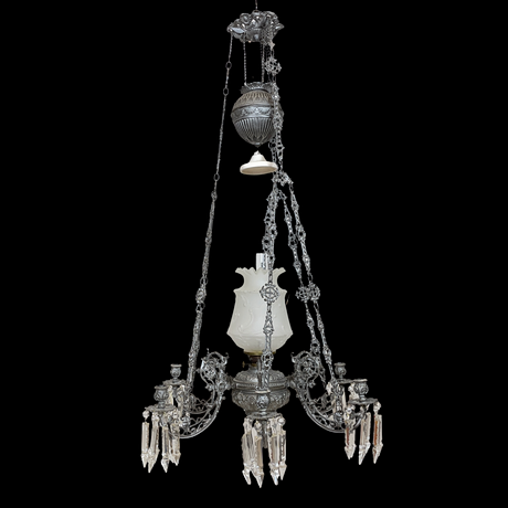 TAKFOTOGENLAMPA, frostad kupa, prismor, 1900-talets första hälft. på auktion hos Roslagens Auktionsverk