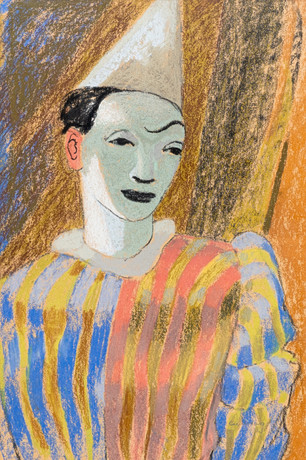 BENGT CARLBERG. Harlequin, pastell, signerad Carlberg. på auktion hos Auktionshuset Kolonn