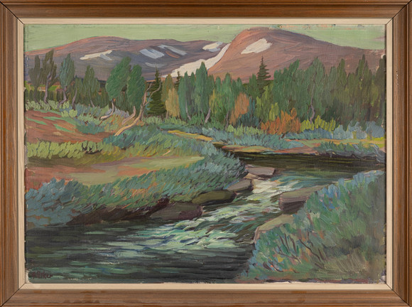 HELGE ASKER. Olja på duk "Landskapsmotiv" signerad, 1900-tal. på auktion hos Norrlands Auktionsverk