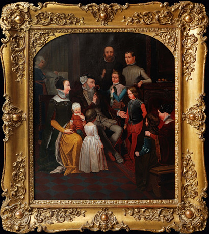 OIDENTIFIERAD KONSTNÄR. Gustav Vasa, olja på duk, otydligt signerad och daterad J. Wallberg 1847. på auktion hos Göteborgs Auktionsverk