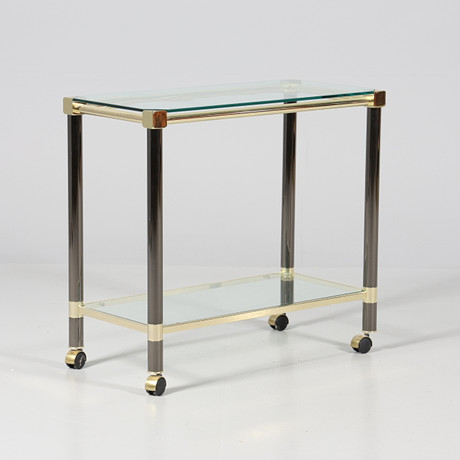 SERVERINGSVAGN, glas samt metall, 1900-tal.