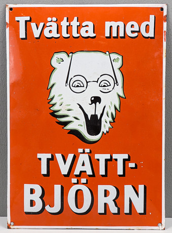 EMALJSKYLT, "Tvätta med tvätt-björn", 1900-talets första hälft.