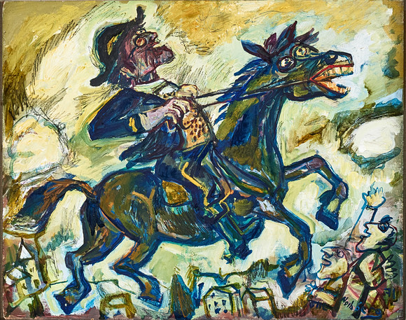 OLLE NORDBERG (1905-1986). Man till häst, olja på pannå. på auktion hos Stockholms Auktionsverk Magasin 5