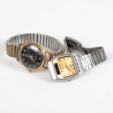 ARMBANDSUR, 2 st, Monitor Sport och Seiko Quartz, 1900-talets andra hälft. på auktion hos Laholms Auktionskammare