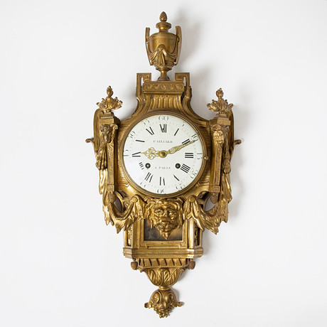 VICTOR PAILLARD (1805-1886), väggpendyl, parisarbete i Louis XVI-stil, 1800-talets andra hälf, förgylld brons. på auktion hos Stockholms Auktionsverk Göteborg