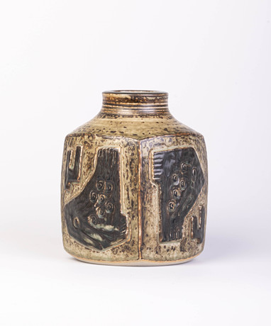 CLIVE BROOKER, THREE BRUTALIST DESIGN STUDIO POTTERY VASES (3