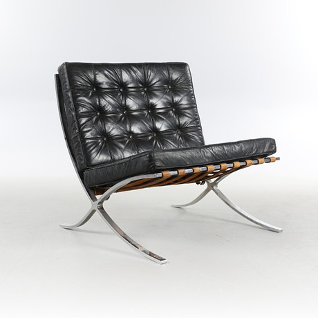 LUDWIG MIES VAN DER ROHE. Knoll. Vintage "Barcelona" fåtölj, 1970-tal.