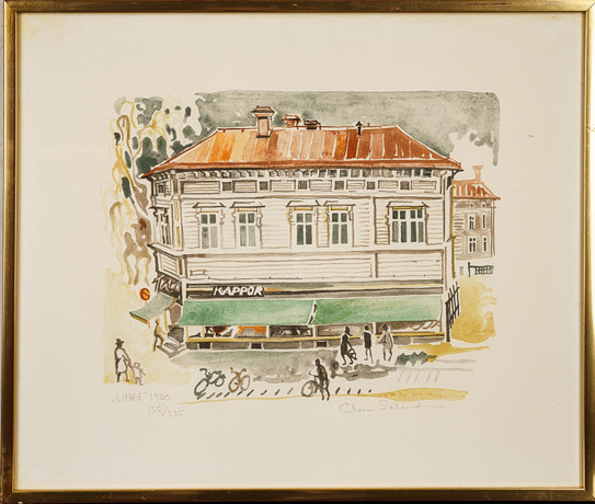 CLARA SALANDER. Färglitografi, "Umeå", Numrerad 156/225, Signerad och daterad år 1980. på auktion hos Norrlands Auktionsverk