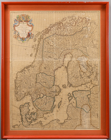 KARTA Carte des Courones du Nord, antik. på auktion hos Karlstad Hammarö Auktionsverk