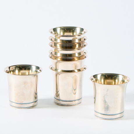 BÄGARE. Sterlingsilver, 8 st, Danmark, svenska importstämplar. på auktion hos Uppsala Auktionskammare