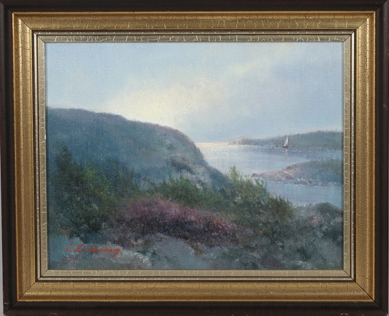 TAGE ERIKSSON. "Kustbild-Hönö", olja på duk, signerad.