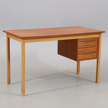 SKRIVBORD, teak, 1960/70-tal.