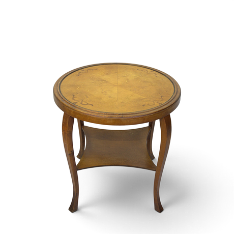 RÖKBORD, lackat lövträ, intarsia, Art Déco, 1900-tal. på auktion hos Höganäs Auktionsverk