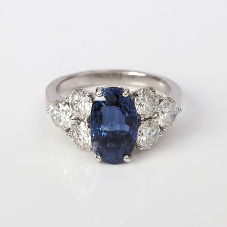 SAFIR & DIAMANTRING 18K, 5,9 g. på auktion hos Skånes Auktionsverk