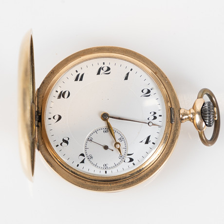 TAVANNES, Fickur, savonett, 52 mm, 14K guld, ca 1915. på auktion hos Stockholms Auktionsverk Helsingborg