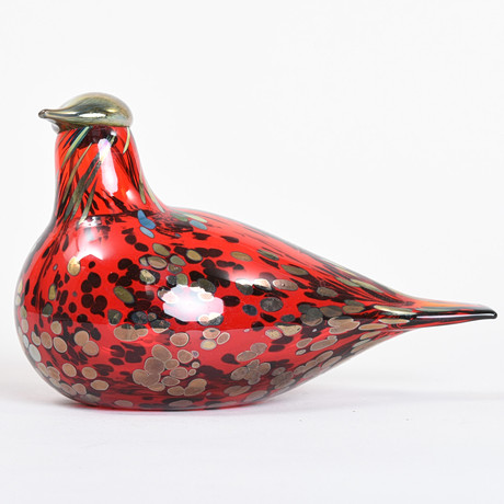 OIVA TOIKKA. GLASS BIRD. “Helmipöllö - Tengman's owl”. Signed O