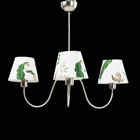 JOSEF FRANK. taklampa, borstat stål, modell 2444, Firma Svenskt Tenn.