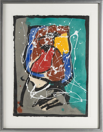ROBERT JACOBSEN (1912-1993). Komposition, blandteknik på papper. på auktion hos Stockholms Auktionsverk Helsingborg