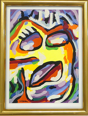 GÖRAN GIMDAL. gouache, signerad. på auktion hos Lysekils Auktionsbyrå