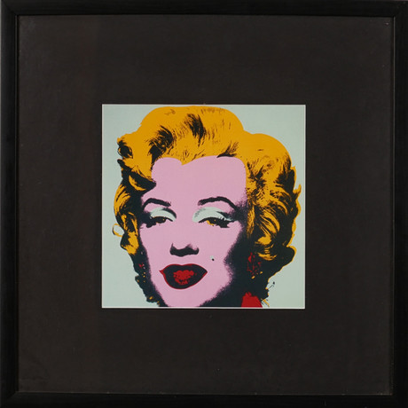 ANDY WARHOL. EFTER. Marilyn Monroe, inramat offsettryck. på auktion hos Auktionsfirma Kenneth Svensson i Kalmar