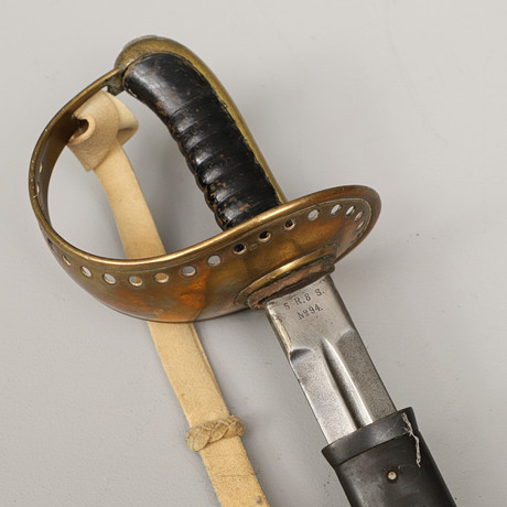 SABEL, svensk, m/1893, för manskap vid kavalleriet, klinga märkt G. E. Svalling Rosenfors. på auktion hos Crafoord Auktioner Malmö