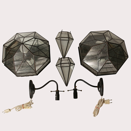 A mirror, Ikea “Pirål”, bronzed frame, faceted glass. Mirrors
