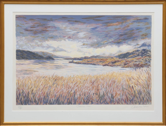 CAROLINE SYKES. färglitografi, "Summer Isles", 89 x 118 cm, numrerad 256/300, signerad. på auktion hos Auktionsmagasinet Vänersborg