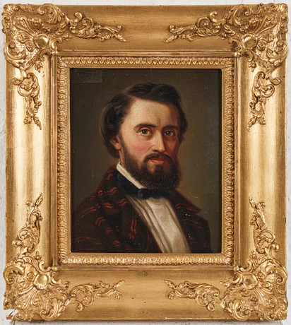 NILS ANDERSSON (1817-1865), porträtt av man, olja på duk, osignerad. på auktion hos Stockholms Auktionsverk Magasin 5