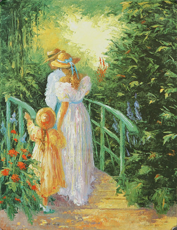 AGNETA KARLSSON. I trädgården, grafiskt blad, signerad och numrerad HC 10/15. på auktion hos Göteborgs Auktionsverk