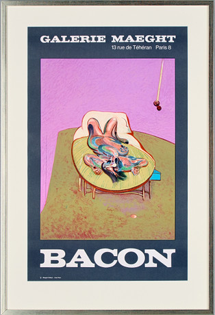 FRANCIS BACON. EFTER. "Personnage couché", utställningsaffisch för Galerie Maeght, Paris 1966. på auktion hos Uppsala Auktionskammare