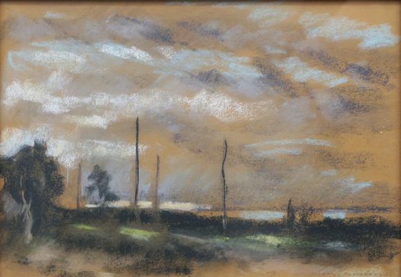 LOTTE LASERSTEIN. TECKNING, pastell, signerad. på auktion hos Kalmar Auktionsverk