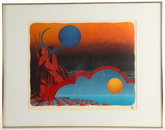 PETER DE MER. f 1937. Grafik, tryck efter, "Cosmos", 1980-tal. på auktion hos Auktionsverket Engelholm