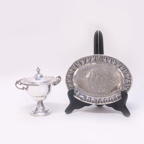 FAT OCH SKÅL PÅ FOT, SILVER. på auktion hos Björnssons Auktionskammare