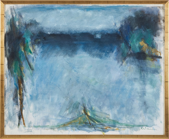 RUBEN HELEANDER (1931-2020). "Tidig vårkväll", olja på duk.