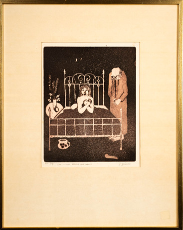 GUNNAR FRIMAN. Litografi, "Love is just Around the Corner", Provtryck, Signerat. på auktion hos Norrlands Auktionsverk