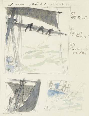 GÖSTA WERNER (1909-1989). Sjömansliv, signerad, akvarell. på auktion hos Crafoord Auktioner Stockholm