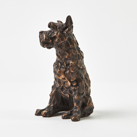 HERMINE KELLER (1943-2023): "Bella", schnauzer, mörkpatinerad brons. på auktion hos Stockholms Auktionsverk Magasin 5