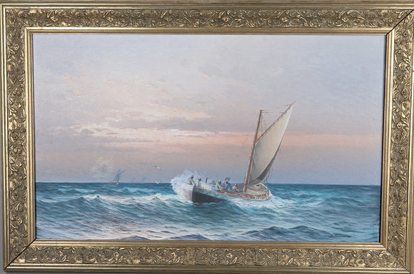JOHAN OSSIAN-ANDERSSON. olja på duk, signerad. på auktion hos Gomér & Andersson Norrköping