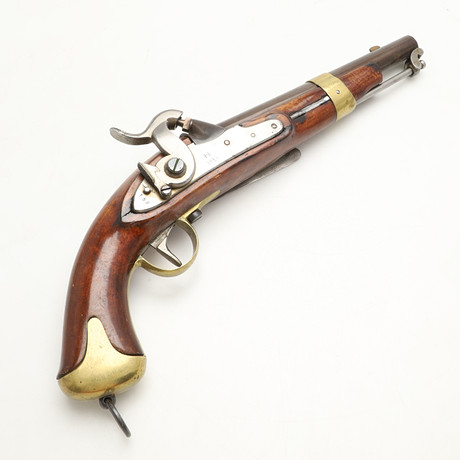 SLAGLÅSPISTOL, svensk, modell m/1854 för flottan, Husqvarna faktori 1855. på auktion hos Crafoord Auktioner Malmö