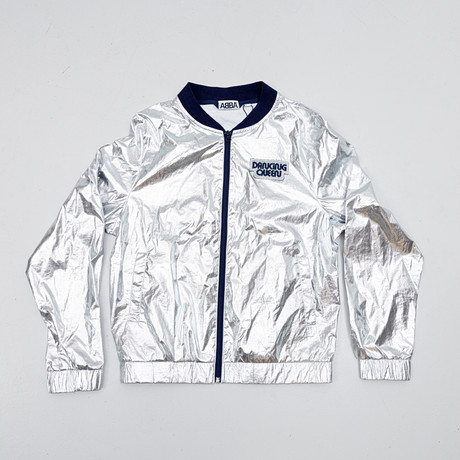 JACKA, "Dancing Queen Disco Bomber", silver, ABBA, the Museum, strl. S. på auktion hos Auktionshuset Kolonn