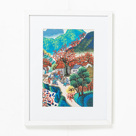 OIDENTIFIERAD KONSTNÄR. Gouache, Kina, signerad. på auktion hos Handelslagret Auktionsservice