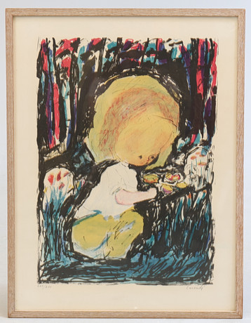 KURT CARENDI. Färglitografi, barnmotiv, 266/280, signerad. på auktion hos Gomér & Andersson Nyköping