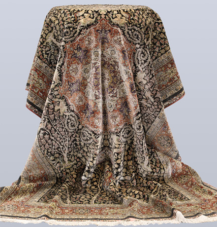 MATTA. Figural Orientalisk Silke ca 1.000.000 knutar / kvm, silkesvarp, 303 x 201 cm. på auktion hos Södermanlands Auktionsverk