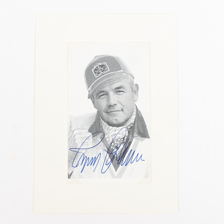 INGEMAR JOHANSSON Samlarbild med autograf. på auktion hos Karlstad Hammarö Auktionsverk
