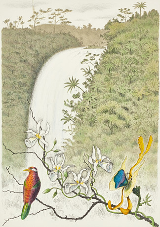 KARL AXEL PEHRSON (1921-2005). "Rheprafallet", signerad och daterad, provtryck, färglitografi. på auktion hos Crafoord Auktioner Stockholm