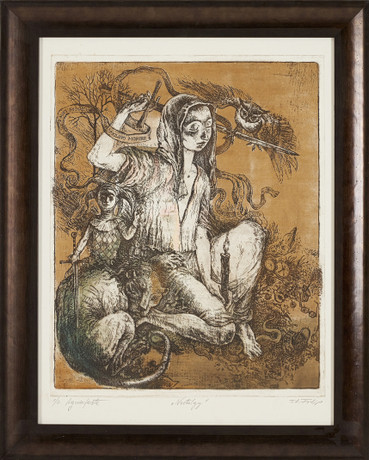 TRAIAN ALEXANDRU FILIP. "Nostalgy", akvatint etsning, numrerad 1/3, monogramsignerad och blindstämplad. på auktion hos Stockholms Auktionsverk Sickla